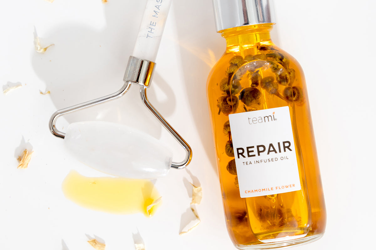 Teami repair oil and facial roller