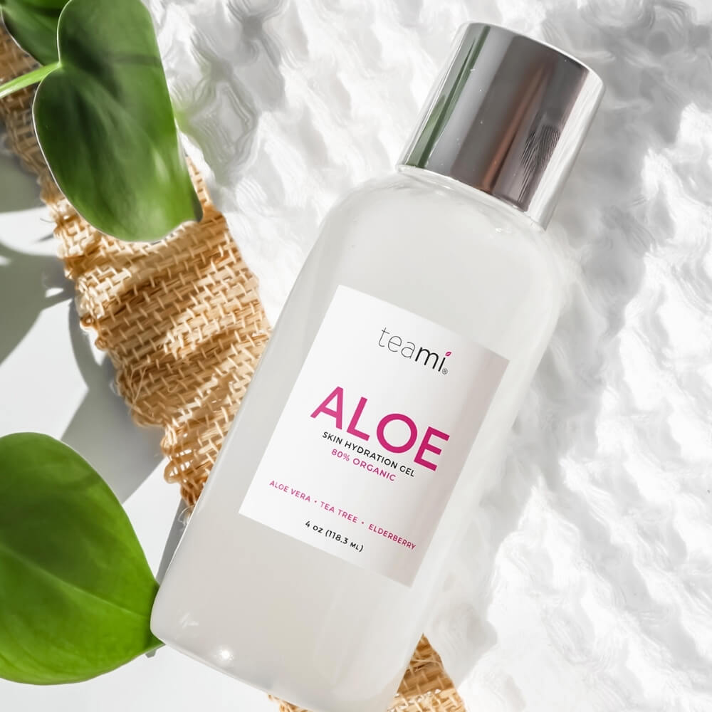 bottle of teami aloe organic skin hydration gel