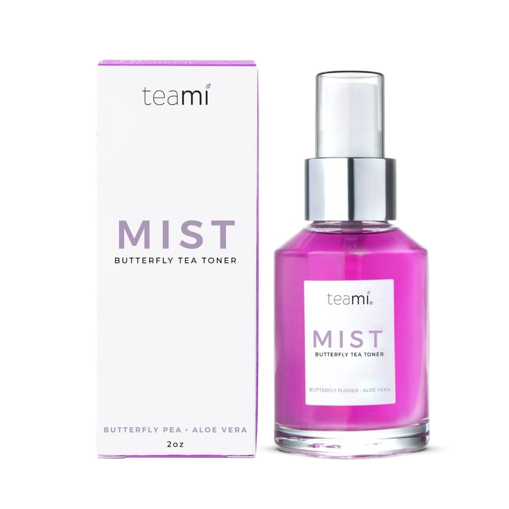 Teami butterfly toner mist next to packaging box