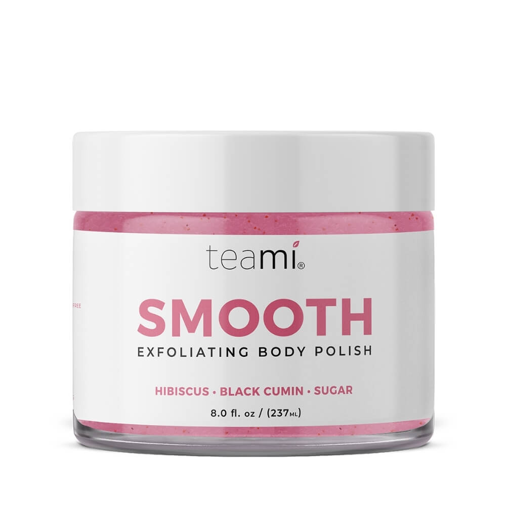 Teami smooth body polish pot on white background