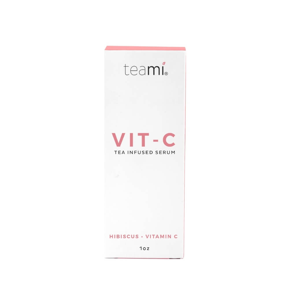 packaging box of Teami hibiscus infused vit c serum on white background