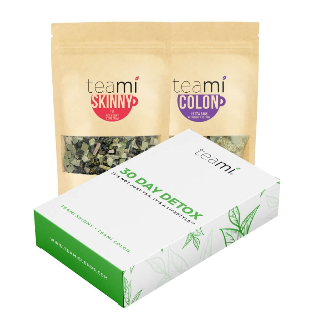 teami 30 day detox pack that includes teami skinny, teami colon and 30 day detox calendar