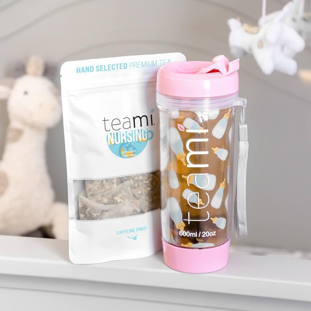 pack of Teami nursing tea blend on white background