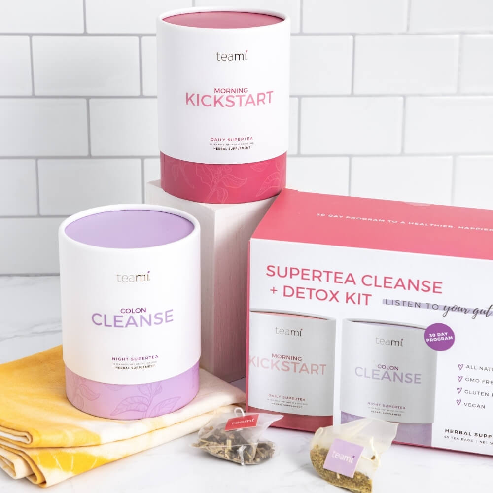 teami supertea cleanse and detox kit next to their packaging box