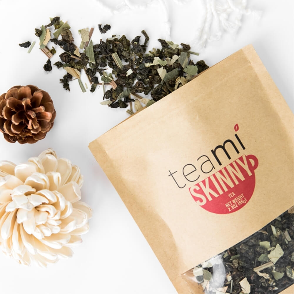 teami skinny tea package showing ingredients