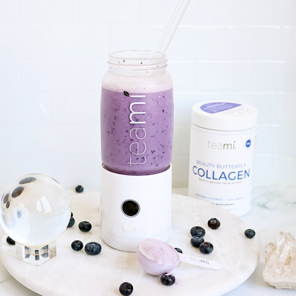 Teami MIXit blender containing beauty butterfly collagen