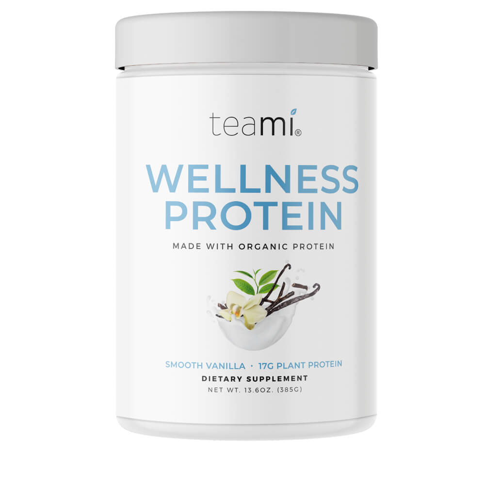 tub of teami wellness protein smooth vanilla flavour